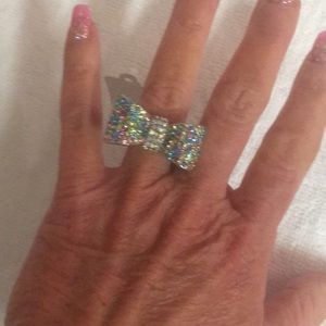 Elastic Band Bow Rhinestone Ring by Ole